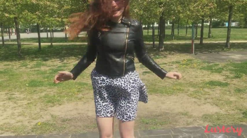 Ass Exhibitionist Redhead gif
