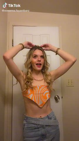 amateur blonde cute jerk off solo teen tits gif