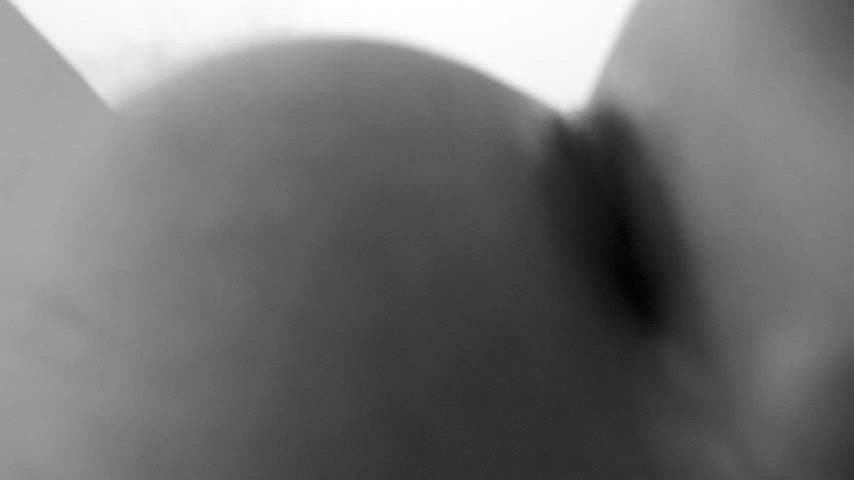 Wifey fingers ass & massages prostate (close-up b&w)