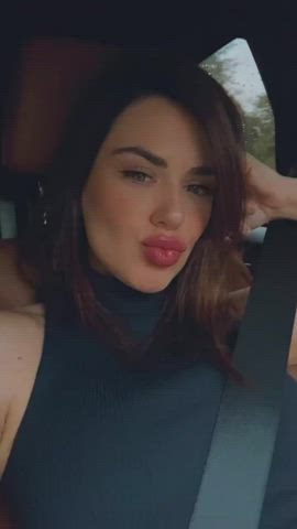 Brazilian Brunette Car Dani Facial Labia Tease gif