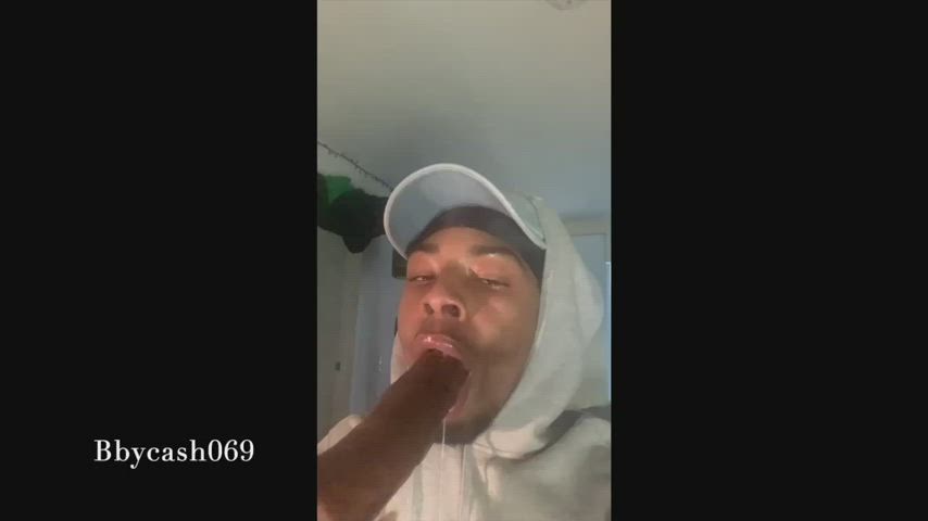 BBC Blowjob Deepthroat Dildo Gagging Gay Oral Sucking Twink gif