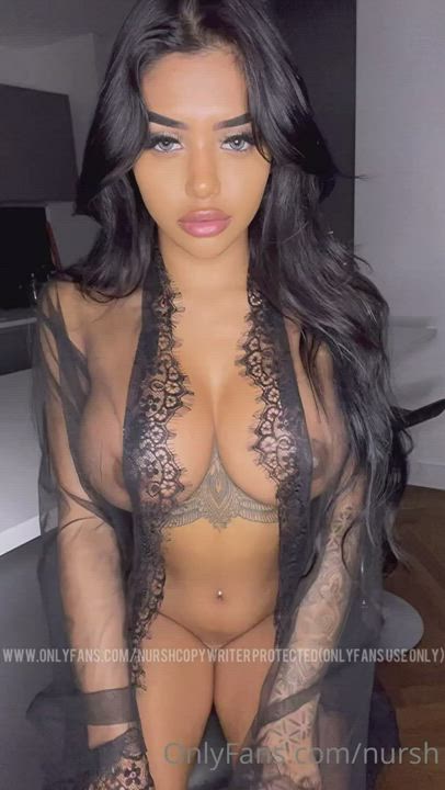 Ebony Natural Tits Nude Shaved Pussy Tattoo Teasing gif