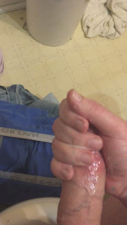 Thick cum shot right in my face! POV