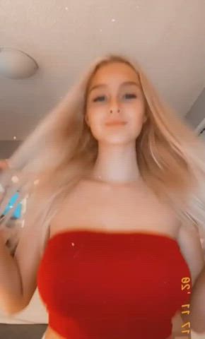 Big Tits Blonde Solo gif