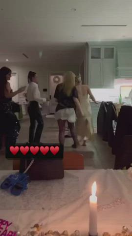 blonde celebrity dakota fanning dancing elle fanning gif