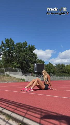 blonde legs workout gif