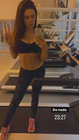 Body Boobs Brazilian Brunette Dani Goddess Gym Tease gif