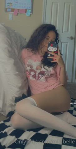 18 Years Old Cute Flashing Glasses Homemade Legs Legs Up OnlyFans Panties Teen gif