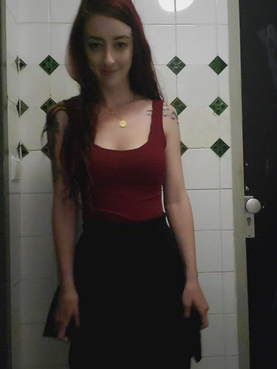 Bathroom Flashing Tights gif