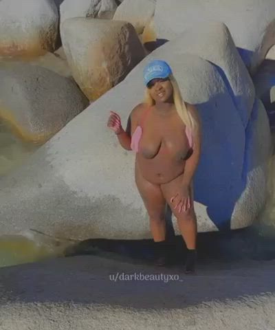 bbw beach big tits blonde ebony freaks nudist onlyfans public curvy gif