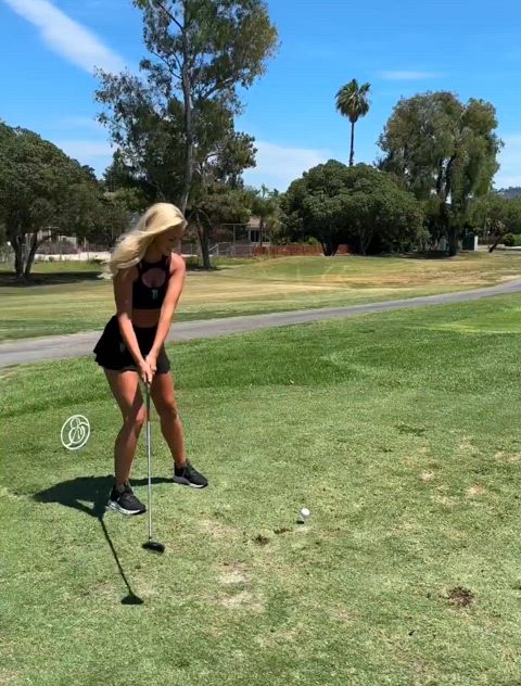 Four Monster Energy ladies at the tee box