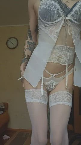 19 Years Old 20 Years Old BBC Lingerie Sissy Stockings gif