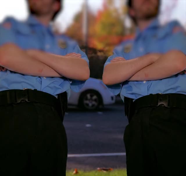 Two officers encounter an incident during a neighborhood patrol. ????