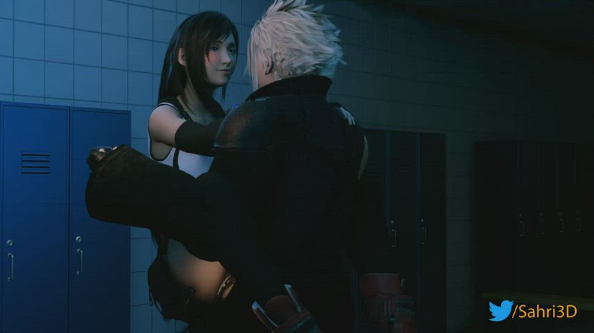 animation long hair nsfw rule34 tifa lockhart r/standingcarryfuck gif