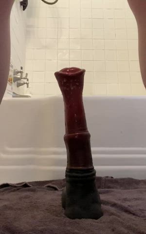 ass asshole bad dragon gape huge dildo solo gif