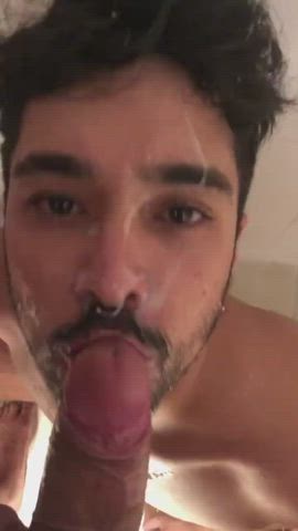 blowjob cum cumshot facial gay gif