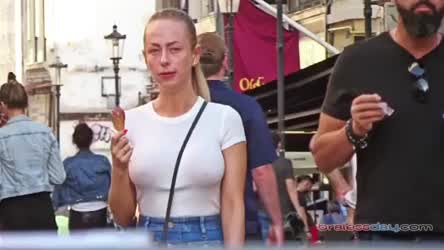 Braless Erect Nipples Public gif