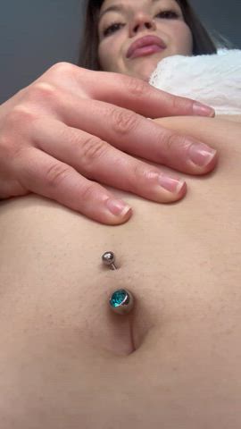 belly button pierced belly gif