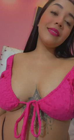 Latina Lips Model Seduction Smile Tattoo Webcam gif