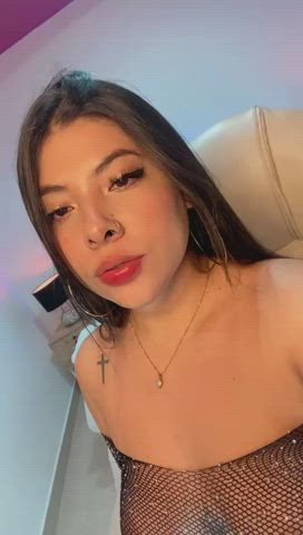 big tits colombian latina lingerie tattoo webcam gif