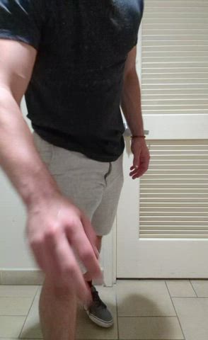 bathroom big dick muscles work gif