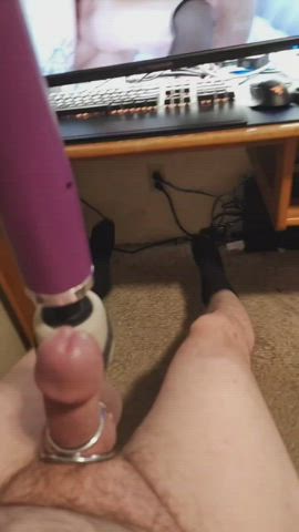 cum cumshot male masturbation thick cock vibrator gif