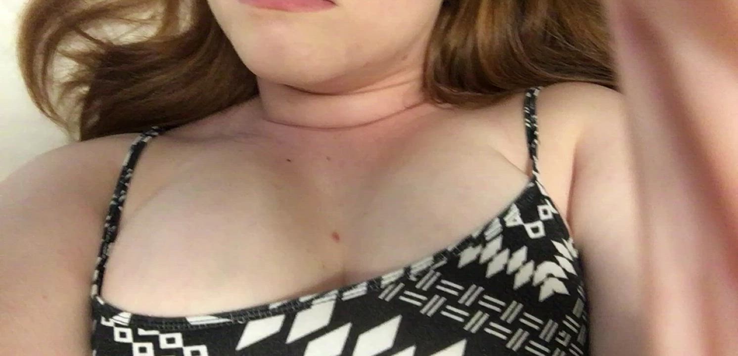 Curvy Redhead Titty Drop gif