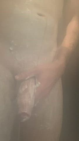 cock gay masturbating shower soapy gif