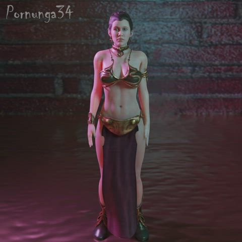 Princess Leia 3D basic jiggle physics test (Pornunga34)