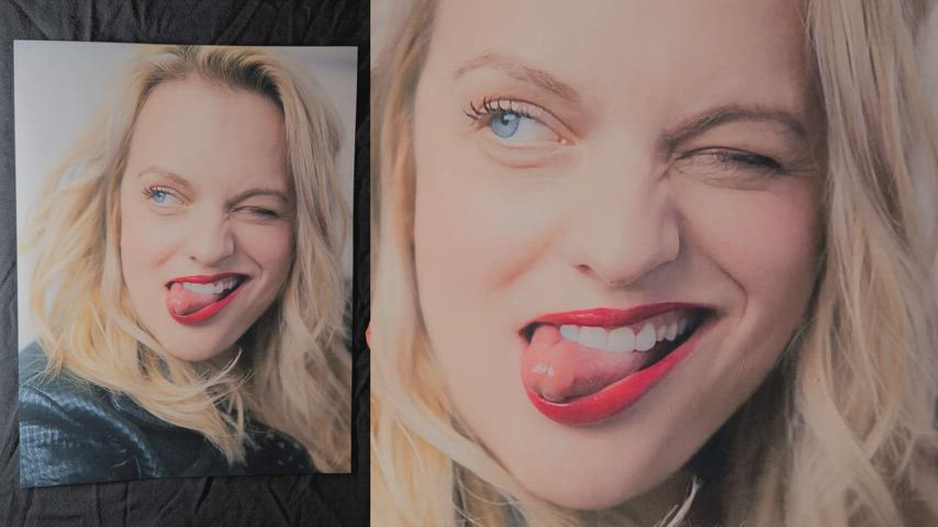 celebrity cum elisabeth moss facial tribute gif