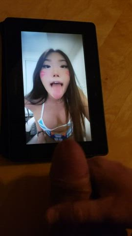edging for this asian slut. couldn't resist giving her my load
