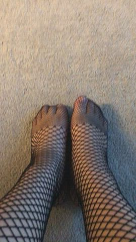 Feet Fetish Fishnet Foot Stockings gif