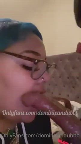 ebony glasses throat fuck gif