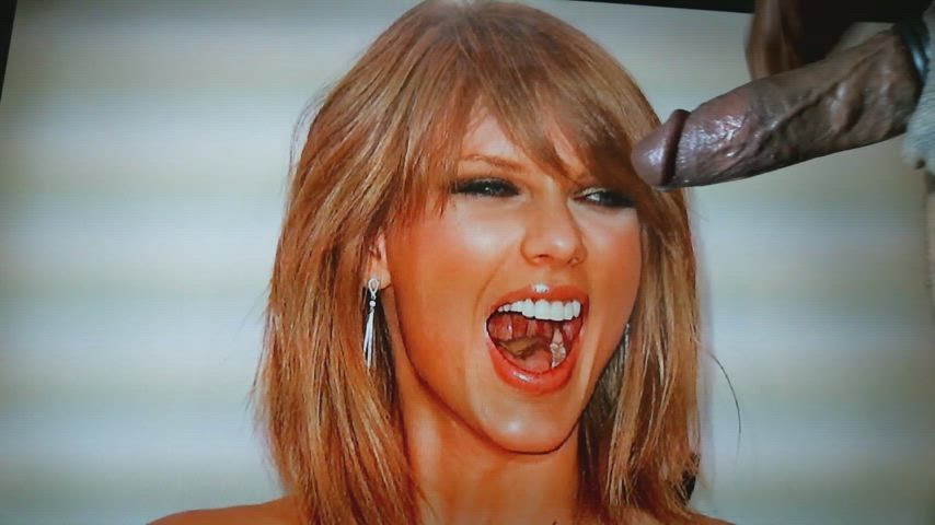 blonde celebrity cock shock cumshot facial facial expression taylor swift tribbing