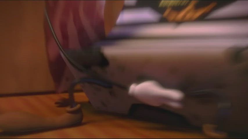 3d cartoon licking sniffing gif
