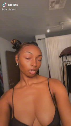 Ebony Lingerie Nipple Nipples Nipslip gif