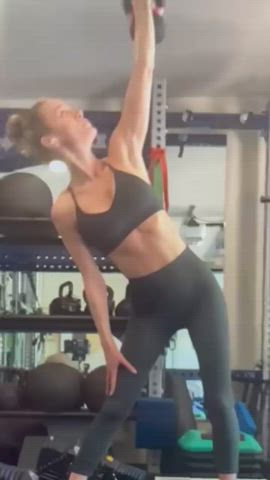 Brie Larson Spandex Workout gif