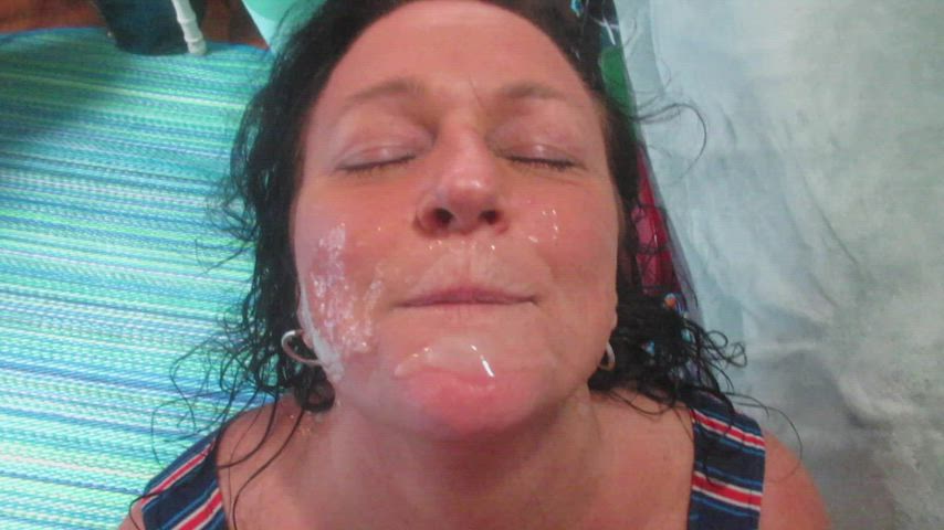 cum facial milf gif