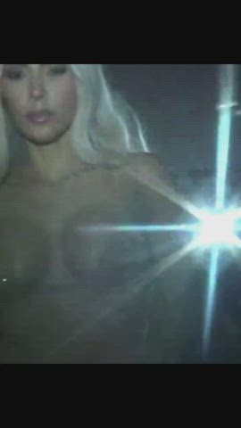 big tits bikini cleavage fake tits kim kardashian gif