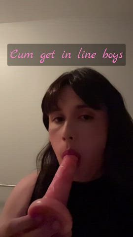 deepthroat sissy trans gif