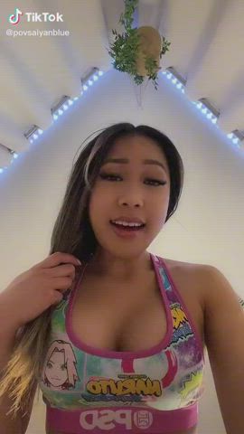 Asian Ass Cleavage Face Sitting Shorts Tease TikTok gif