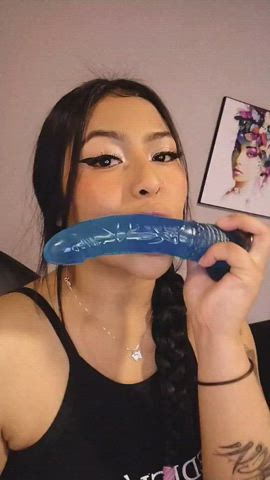 Camgirl Deepthroat Tease gif