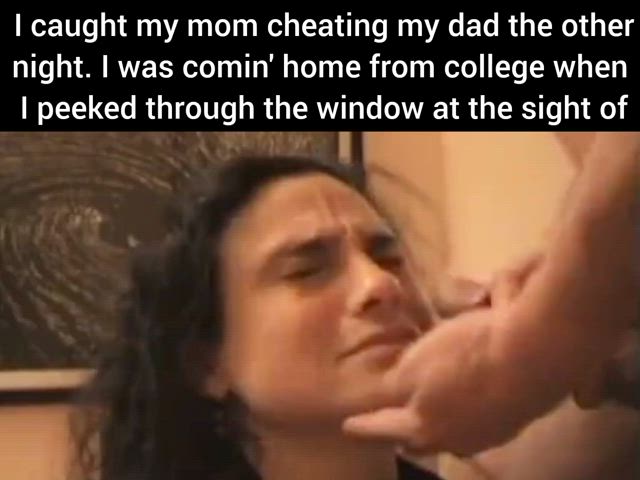 caption cum cumshot facial facial expression mom son gif