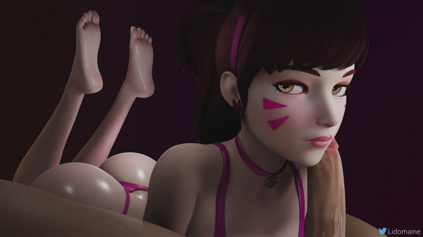 Overwatch D.va Deepthroating A Fans Cock 3D Hentai