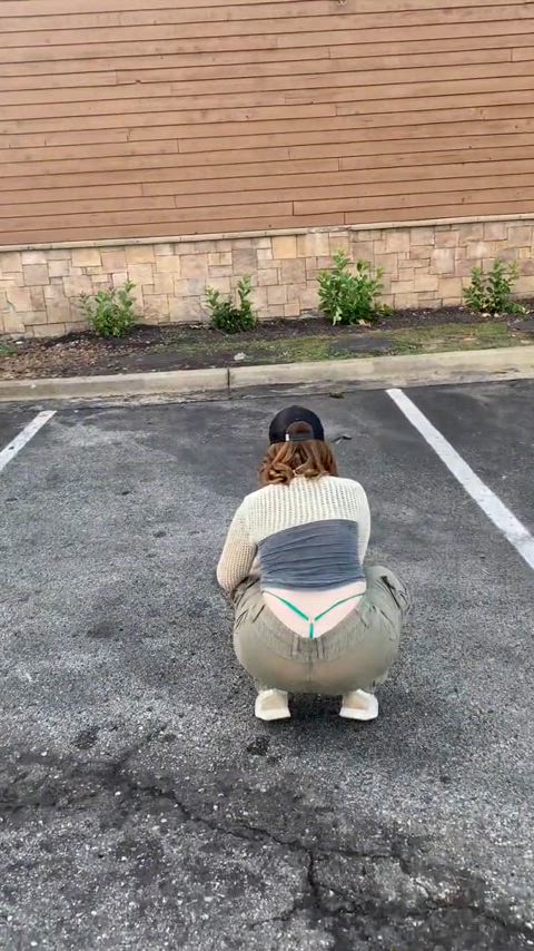 big ass big tits brunette clothed curvy phat ass thick thong gif