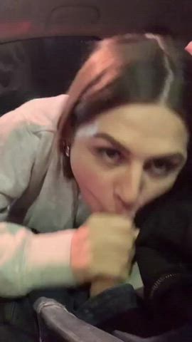 Blowjob Car Cum In Mouth gif