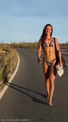 Bikini Brunette Fitness Muscular Girl gif