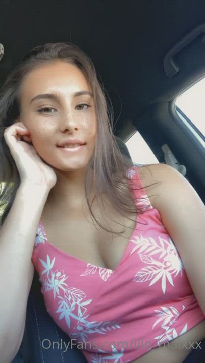 18 Years Old Amateur Flashing Homemade Nipple Play OnlyFans Public gif