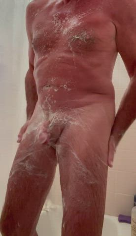 Cock Masturbating Shower gif