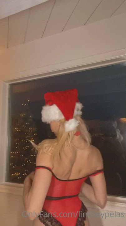 Big Tits Christmas Lingerie OnlyFans See Through Clothing Tease gif